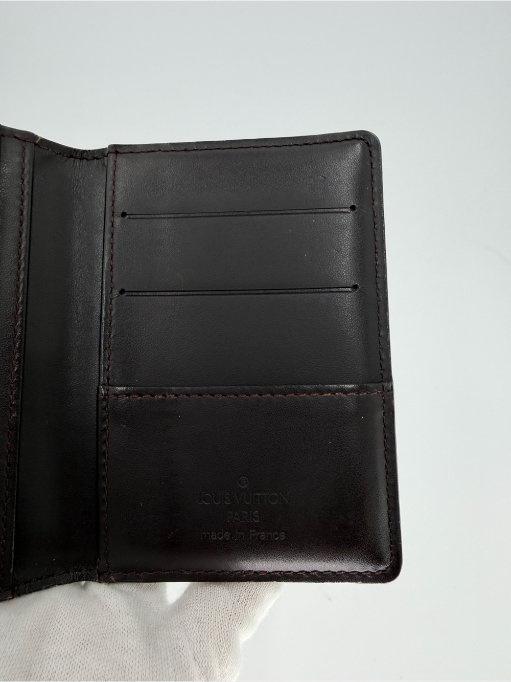 Louis Vuitton Matte Embossed Monogram Graphite Leather Card Holder w/Entrupy COA - Picture 14 of 16